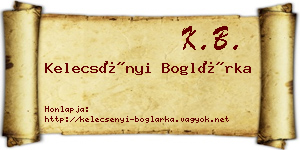 Kelecsényi Boglárka névjegykártya