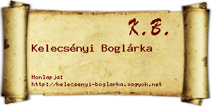 Kelecsényi Boglárka névjegykártya